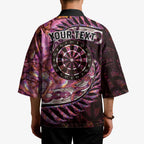 New Zealand Darts Personalised Kimono Aotearoa Silver Fern Pink Papua Shell Spirit - Aussie Hoodie