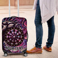New Zealand Darts Personalised Luggage Cover Aotearoa Silver Fern Pink Papua Shell Spirit