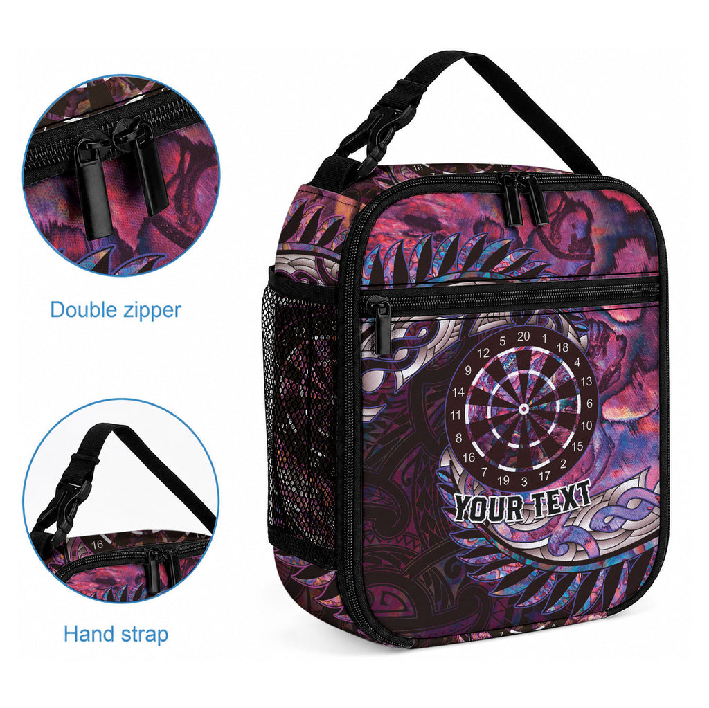 New Zealand Darts Personalised Lunch Bag Aotearoa Silver Fern Pink Papua Shell Spirit