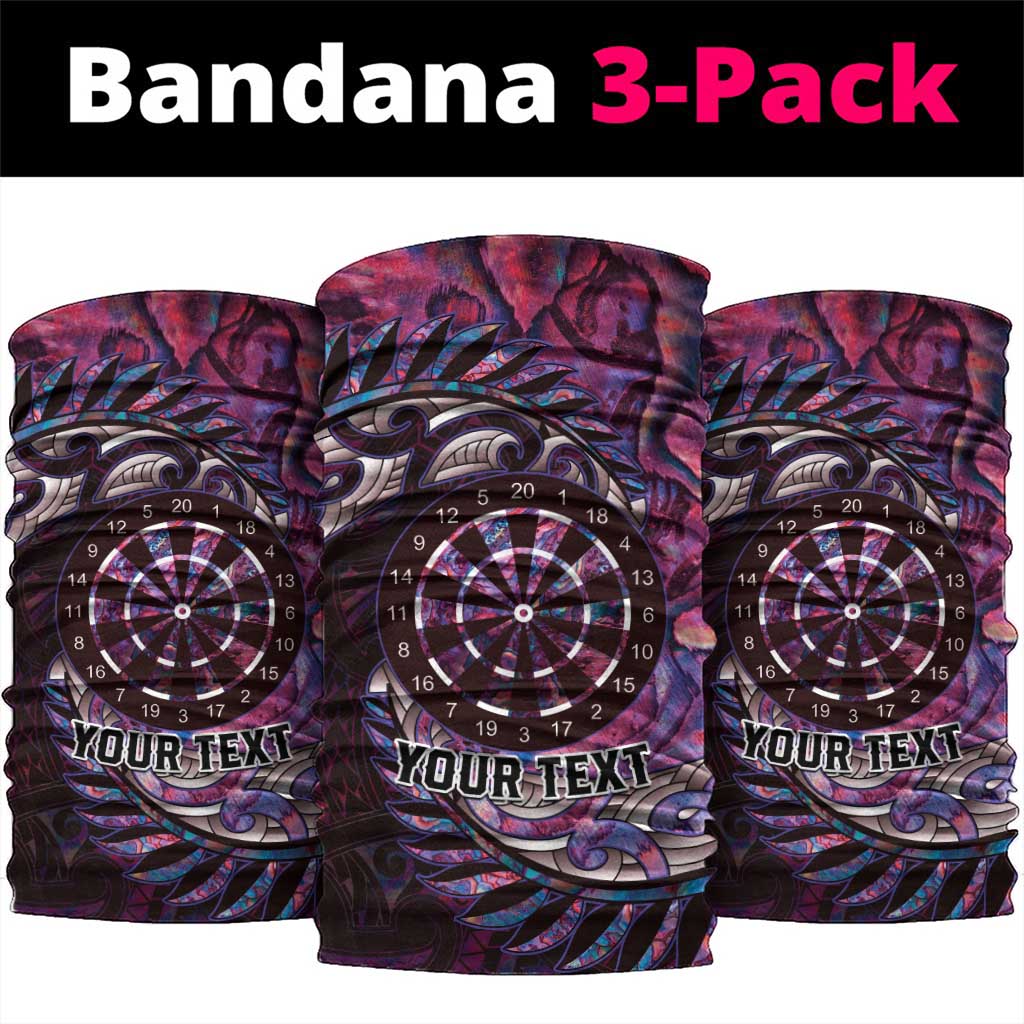 New Zealand Darts Personalised Neck Gaiter Aotearoa Silver Fern Pink Papua Shell Spirit - Aussie Hoodie