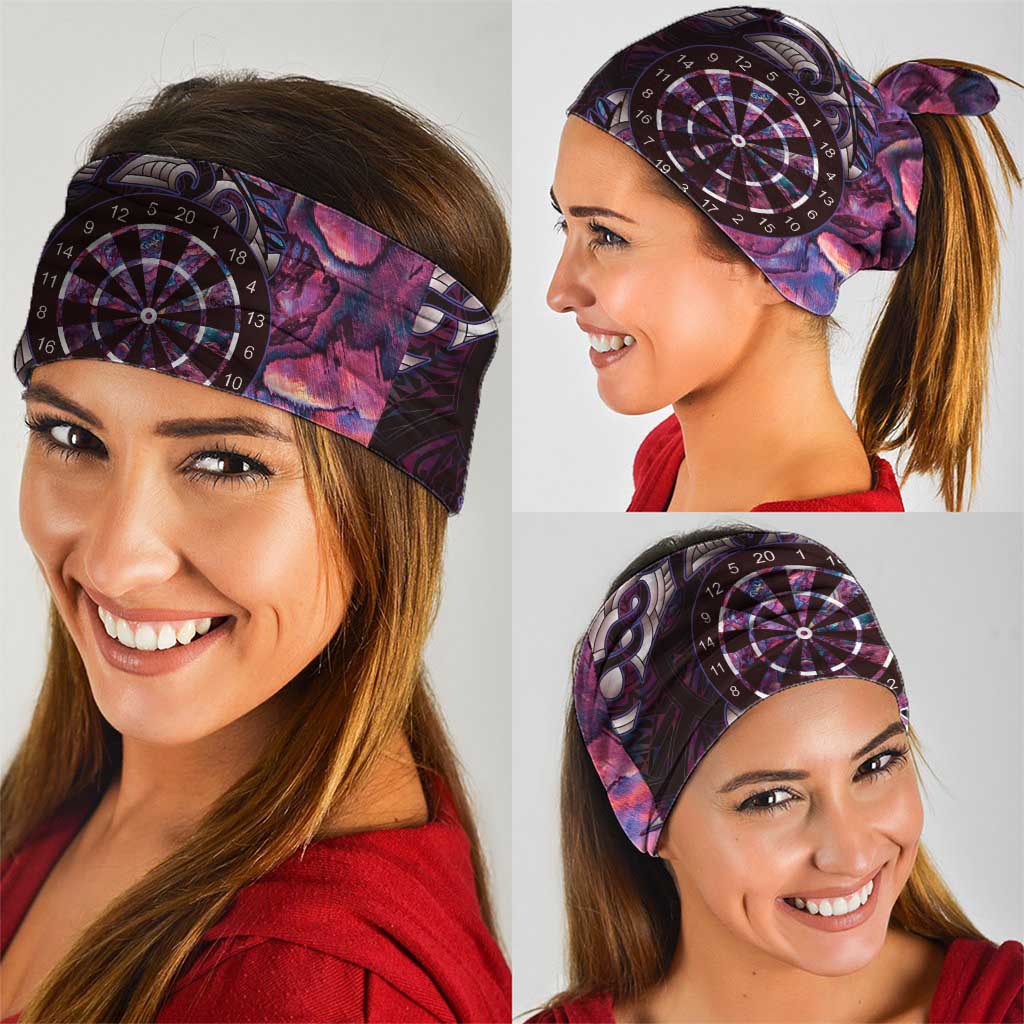 New Zealand Darts Personalised Neck Gaiter Aotearoa Silver Fern Pink Papua Shell Spirit - Aussie Hoodie