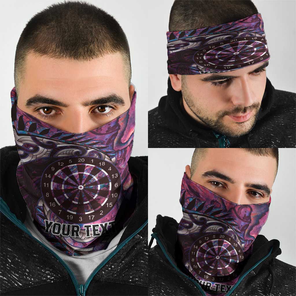 New Zealand Darts Personalised Neck Gaiter Aotearoa Silver Fern Pink Papua Shell Spirit - Aussie Hoodie