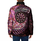 New Zealand Darts Personalised Padded Jacket Aotearoa Silver Fern Pink Papua Shell Spirit - Aussie Hoodie