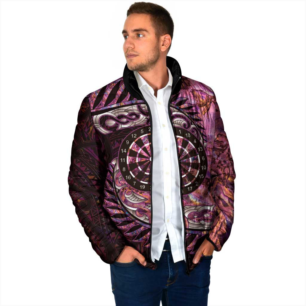 New Zealand Darts Personalised Padded Jacket Aotearoa Silver Fern Pink Papua Shell Spirit - Aussie Hoodie