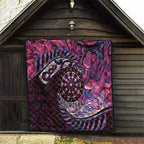 New Zealand Darts Personalised Quilt Aotearoa Silver Fern Pink Papua Shell Spirit