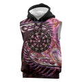New Zealand Darts Personalised Sleeveless Hoodie Aotearoa Silver Fern Pink Papua Shell Spirit - Aussie Hoodie