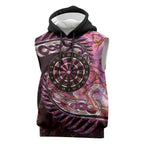 New Zealand Darts Personalised Sleeveless Hoodie Aotearoa Silver Fern Pink Papua Shell Spirit - Aussie Hoodie