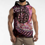New Zealand Darts Personalised Sleeveless Hoodie Aotearoa Silver Fern Pink Papua Shell Spirit - Aussie Hoodie