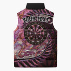 New Zealand Darts Personalised Sleeveless Puffer Jacket Aotearoa Silver Fern Pink Papua Shell Spirit - Aussie Hoodie