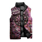 New Zealand Darts Personalised Sleeveless Puffer Jacket Aotearoa Silver Fern Pink Papua Shell Spirit - Aussie Hoodie