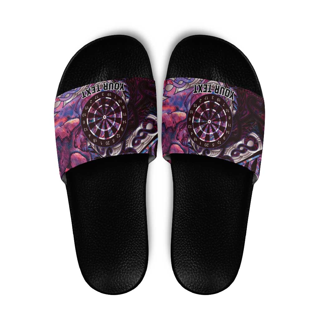 New Zealand Darts Personalised Slide Sandals Aotearoa Silver Fern Pink Papua Shell Spirit - Aussie Hoodie