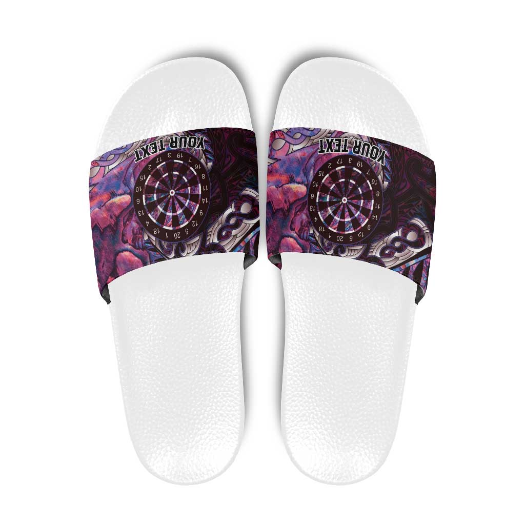 New Zealand Darts Personalised Slide Sandals Aotearoa Silver Fern Pink Papua Shell Spirit - Aussie Hoodie