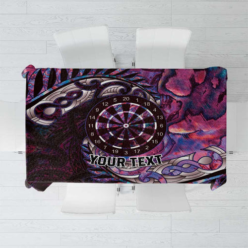New Zealand Darts Personalised Tablecloth Aotearoa Silver Fern Pink Papua Shell Spirit