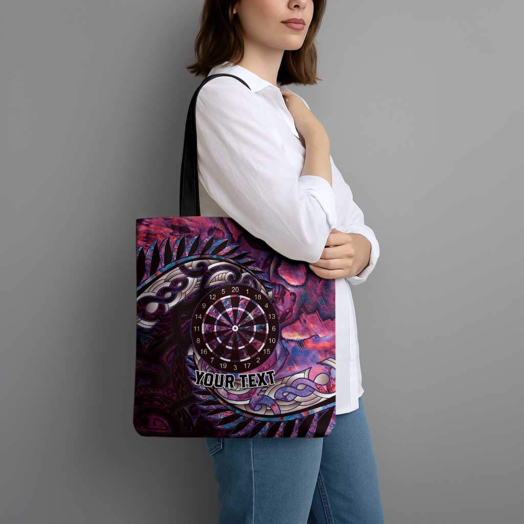 New Zealand Darts Personalised Tote Bag Aotearoa Silver Fern Pink Papua Shell Spirit - Aussie Hoodie