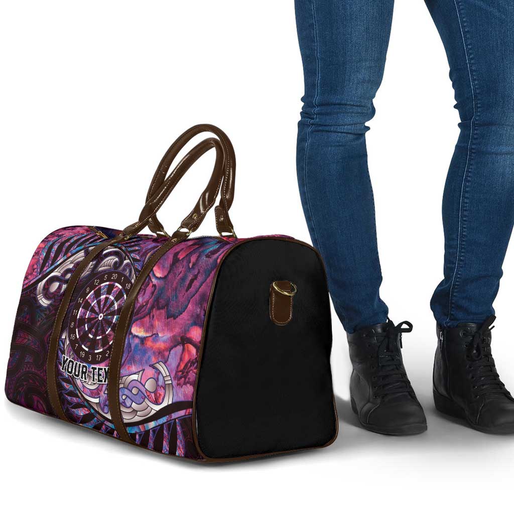 New Zealand Darts Personalised Travel Bag Aotearoa Silver Fern Pink Papua Shell Spirit - Aussie Hoodie