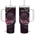 New Zealand Darts Personalised Tumbler With Handle Aotearoa Silver Fern Pink Papua Shell Spirit