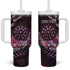 New Zealand Darts Personalised Tumbler With Handle Aotearoa Silver Fern Pink Papua Shell Spirit