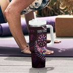 New Zealand Darts Personalised Tumbler With Handle Aotearoa Silver Fern Pink Papua Shell Spirit