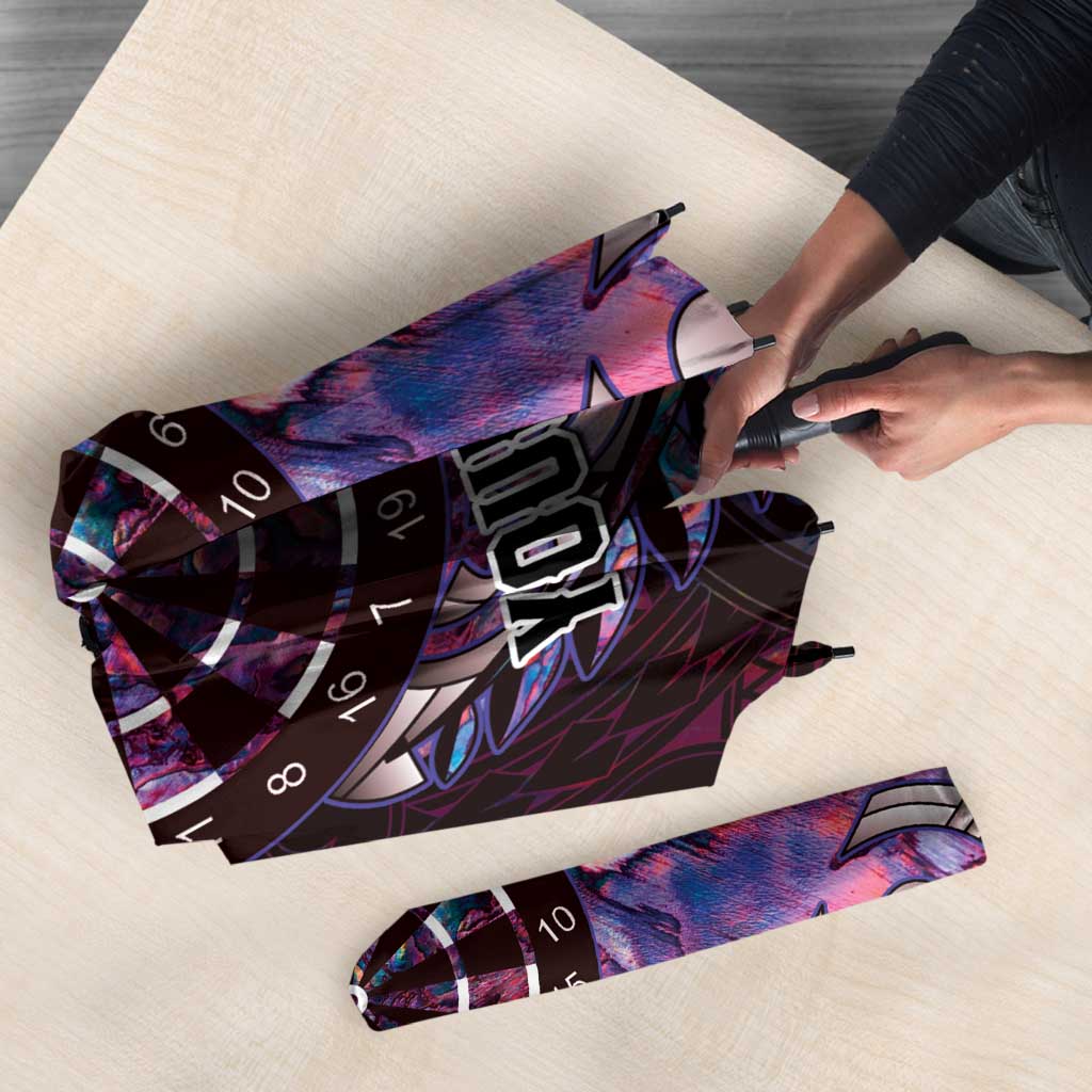 New Zealand Darts Personalised Umbrella Aotearoa Silver Fern Pink Papua Shell Spirit - Aussie Hoodie
