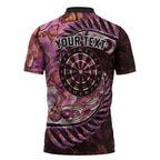 New Zealand Darts Personalised Zipper Polo Shirt Aotearoa Silver Fern Pink Papua Shell Spirit - Aussie Hoodie