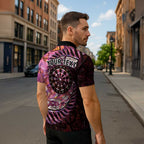 New Zealand Darts Personalised Zipper Polo Shirt Aotearoa Silver Fern Pink Papua Shell Spirit - Aussie Hoodie
