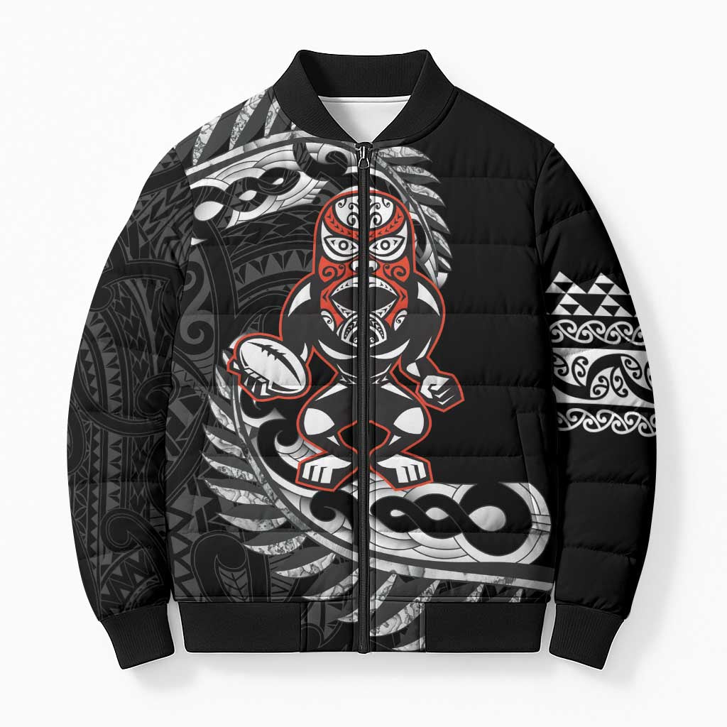 New Zealand Indigenous-Maori Rugby Custom Bomber Puffer Jacket - Aussie Hoodie