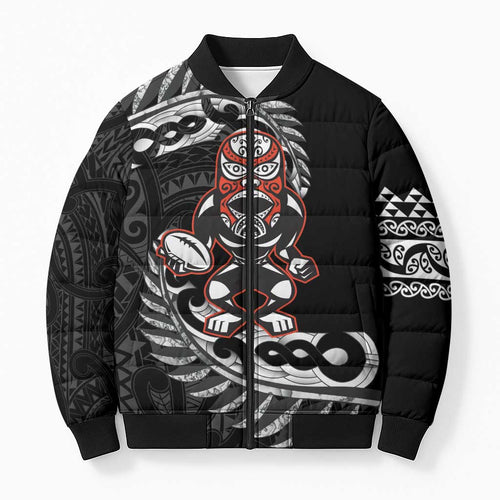 New Zealand Indigenous-Maori Rugby Custom Bomber Puffer Jacket - Aussie Hoodie