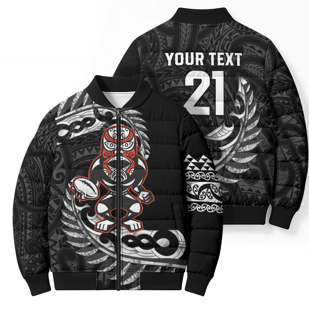 New Zealand Indigenous-Maori Rugby Custom Bomber Puffer Jacket - Aussie Hoodie