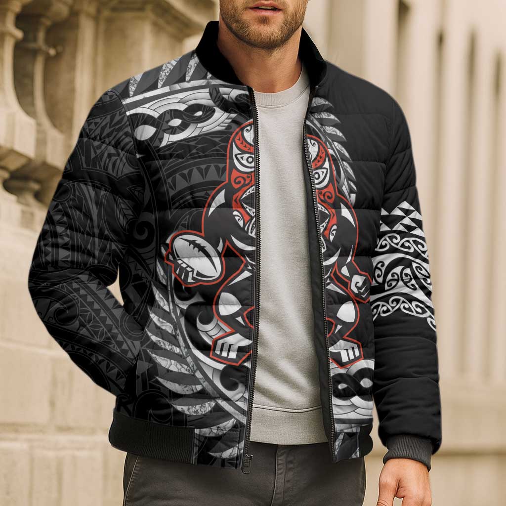 New Zealand Indigenous-Maori Rugby Custom Bomber Puffer Jacket - Aussie Hoodie