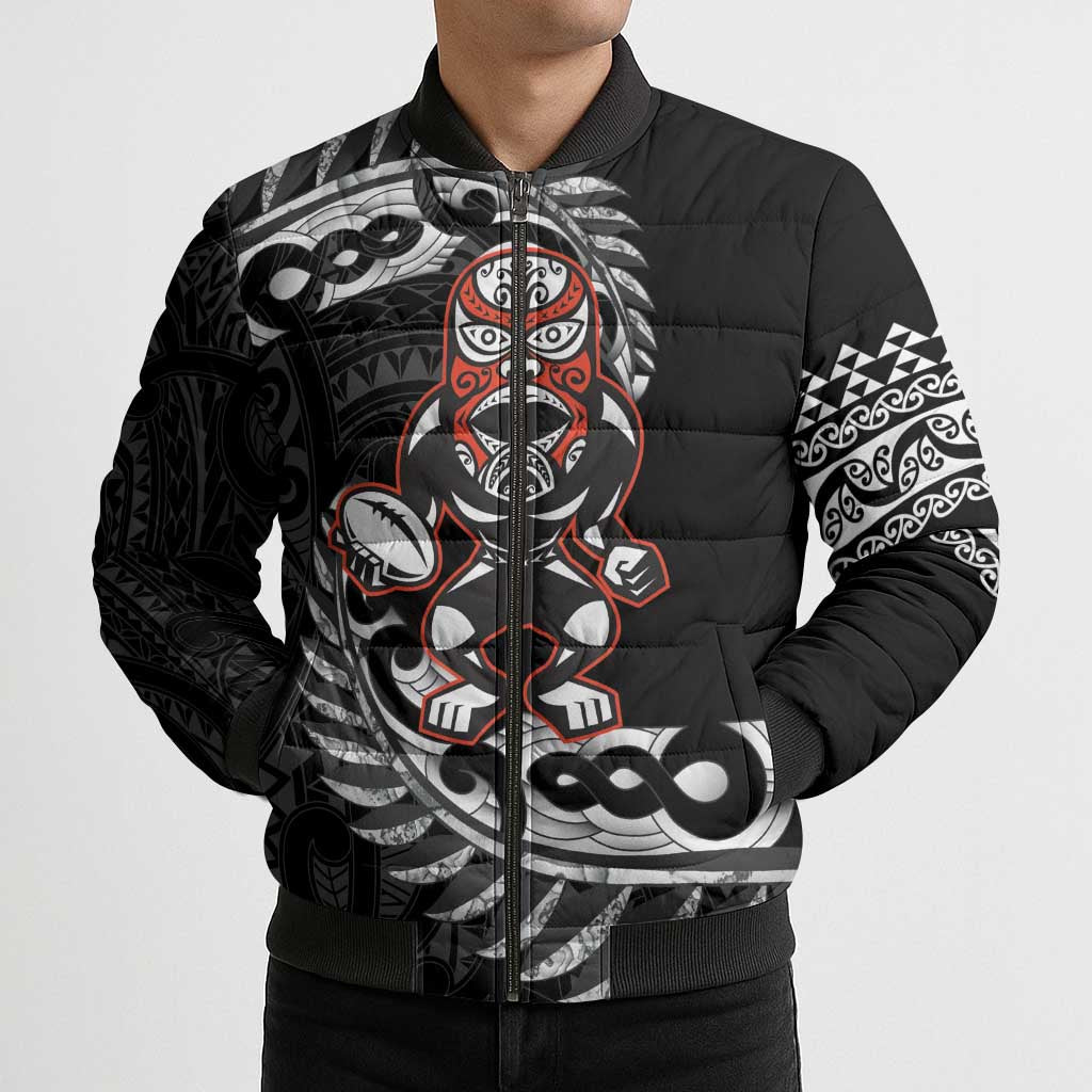 New Zealand Indigenous-Maori Rugby Custom Bomber Puffer Jacket - Aussie Hoodie