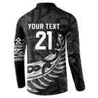 New Zealand Indigenous-Maori Rugby Custom Button Sweatshirt