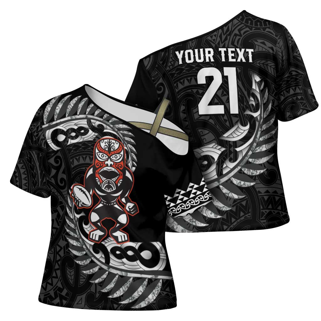 New Zealand Indigenous-Maori Rugby Custom Cross Shoulder Shirt - Aussie Hoodie