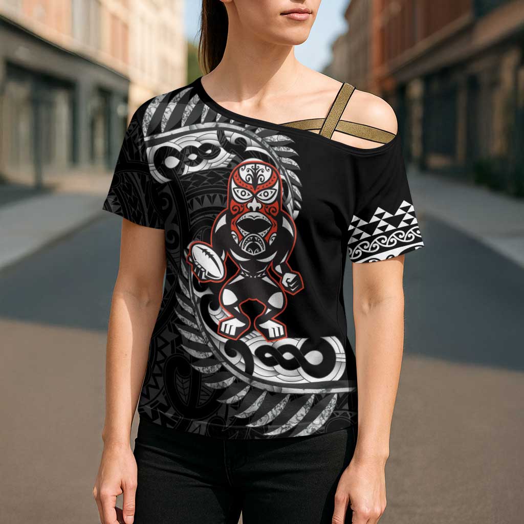 New Zealand Indigenous-Maori Rugby Custom Cross Shoulder Shirt - Aussie Hoodie