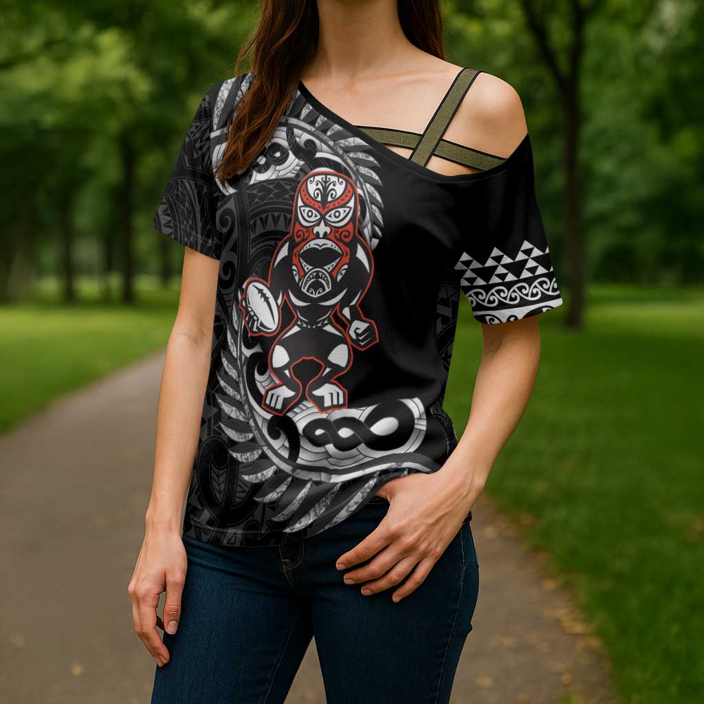New Zealand Indigenous-Maori Rugby Custom Cross Shoulder Shirt - Aussie Hoodie