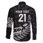 New Zealand Indigenous-Maori Rugby Custom Family Matching Off Shoulder Short Dress and Hawaiian Shirt