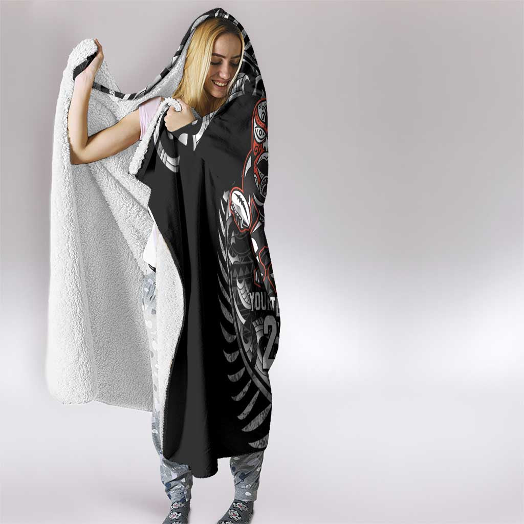 New Zealand Indigenous-Maori Rugby Custom Hooded Blanket
