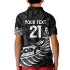 New Zealand Indigenous-Maori Rugby Custom Kid Polo Shirt