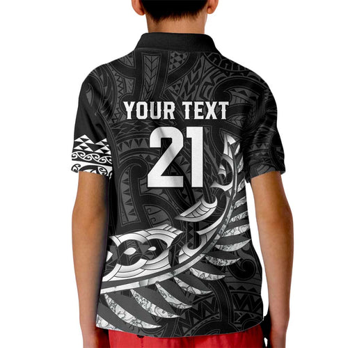 New Zealand Indigenous-Maori Rugby Custom Kid Polo Shirt