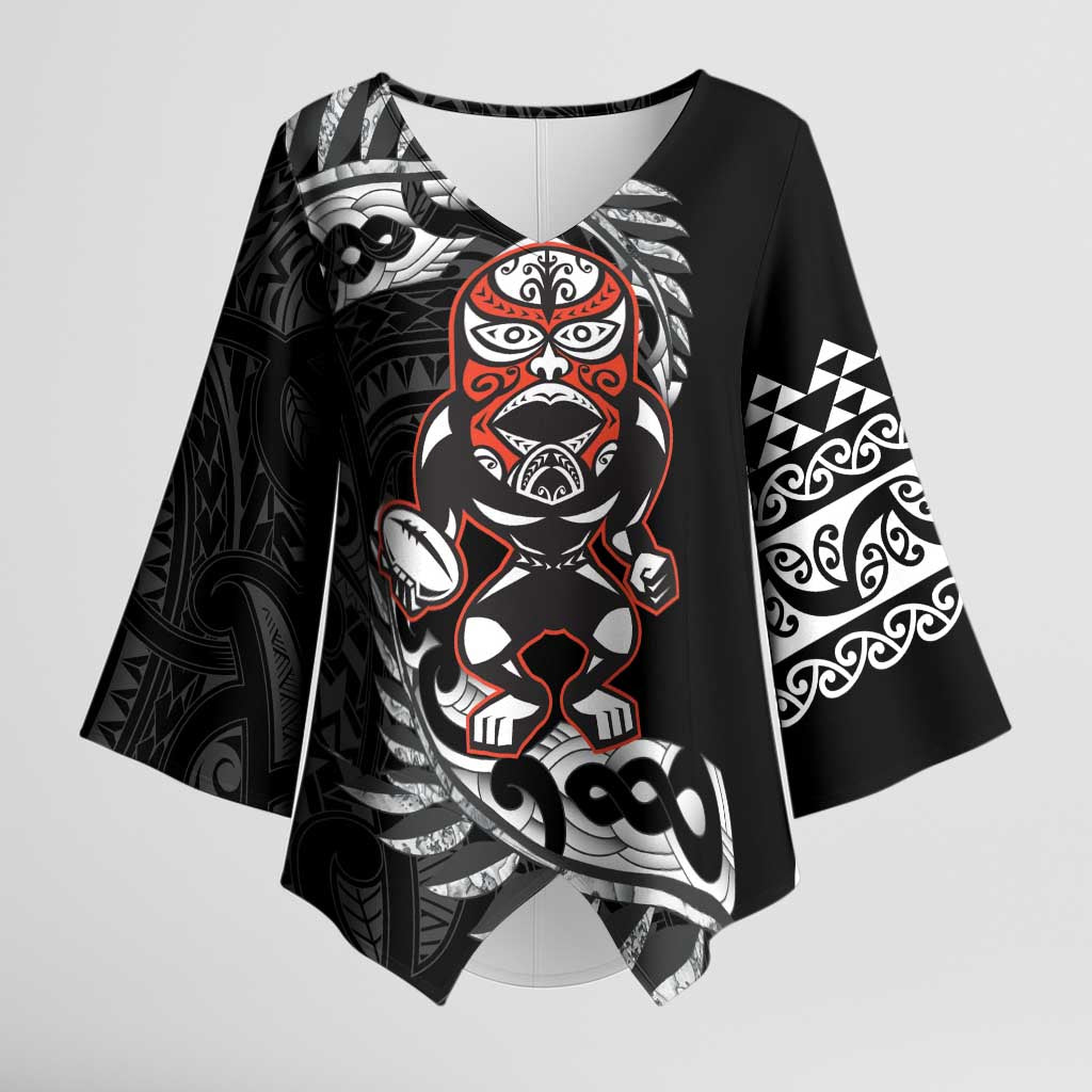 New Zealand Indigenous-Maori Rugby Custom Kimono Sleeve Blouse - Aussie Hoodie