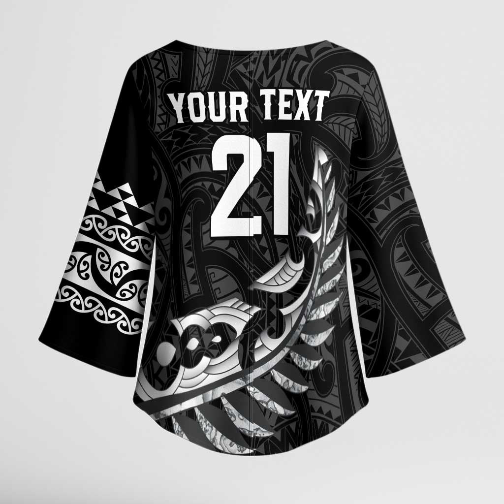New Zealand Indigenous-Maori Rugby Custom Kimono Sleeve Blouse - Aussie Hoodie