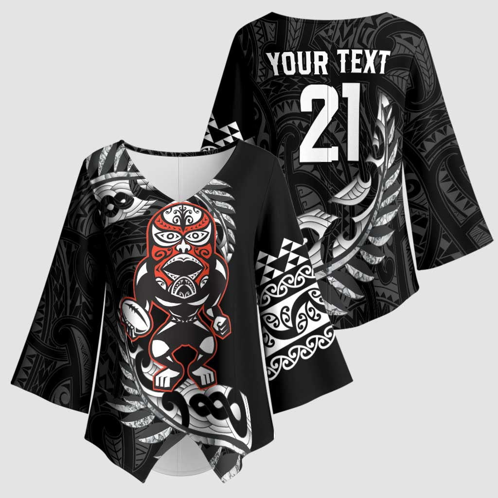New Zealand Indigenous-Maori Rugby Custom Kimono Sleeve Blouse - Aussie Hoodie