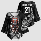 New Zealand Indigenous-Maori Rugby Custom Kimono Sleeve Blouse - Aussie Hoodie