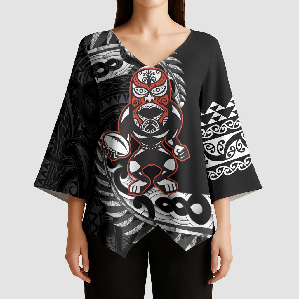 New Zealand Indigenous-Maori Rugby Custom Kimono Sleeve Blouse - Aussie Hoodie