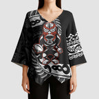 New Zealand Indigenous-Maori Rugby Custom Kimono Sleeve Blouse - Aussie Hoodie