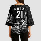 New Zealand Indigenous-Maori Rugby Custom Kimono Sleeve Blouse - Aussie Hoodie