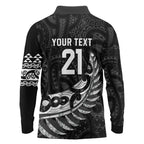 New Zealand Indigenous-Maori Rugby Custom Long Sleeve Polo Shirt