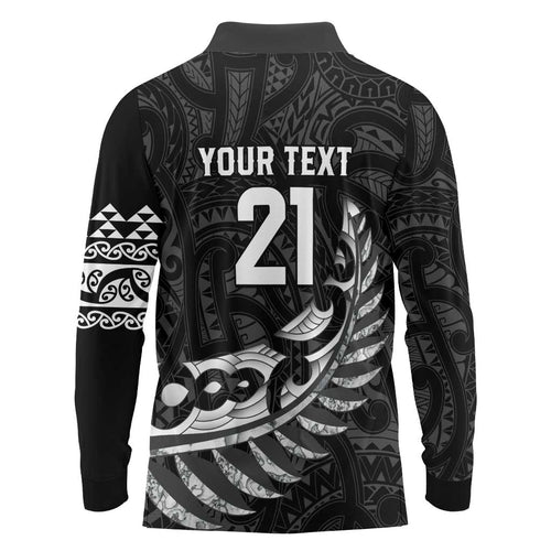 New Zealand Indigenous-Maori Rugby Custom Long Sleeve Polo Shirt