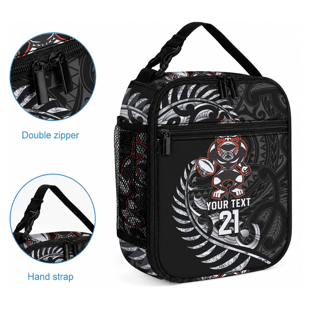 New Zealand Indigenous-Maori Rugby Custom Lunch Bag