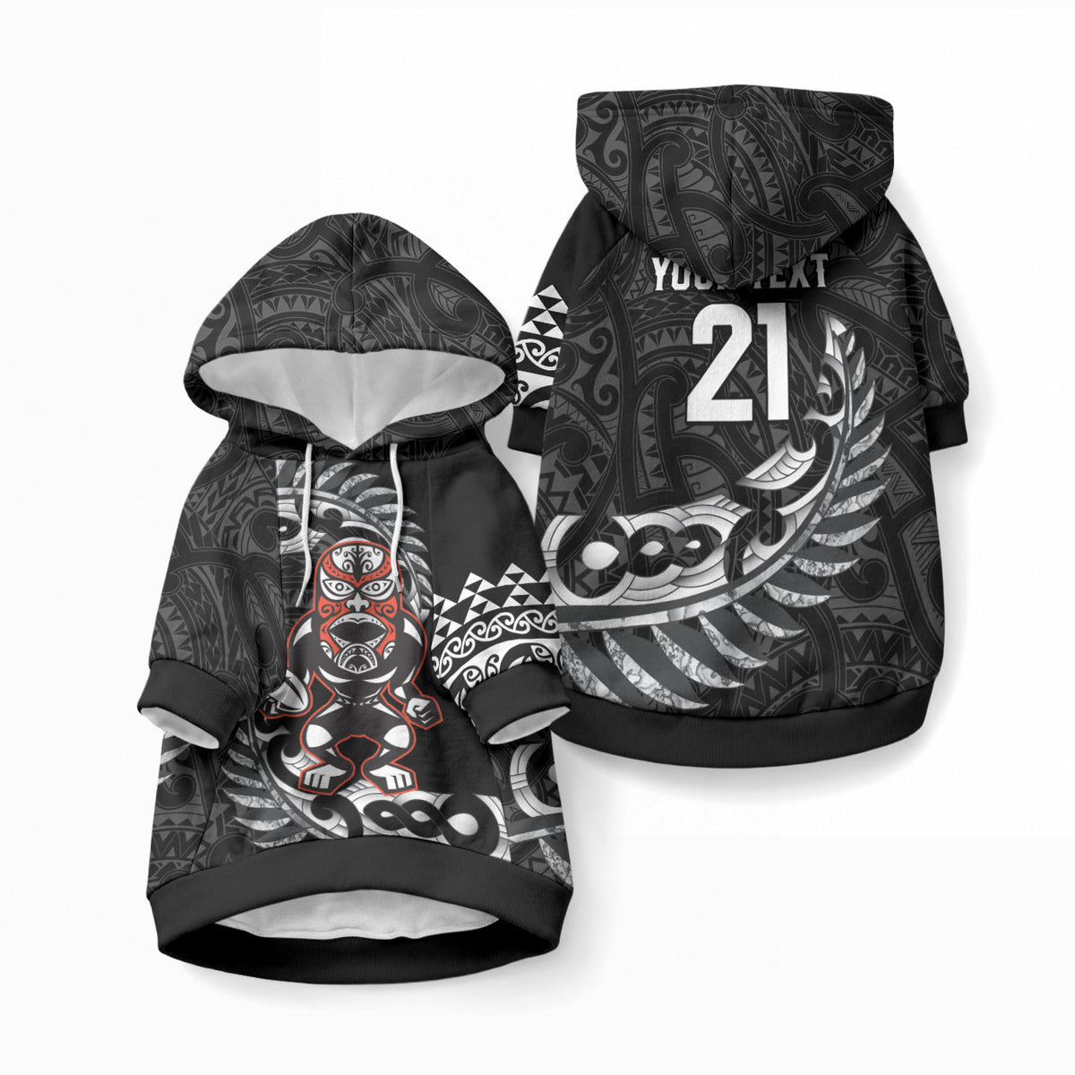 New Zealand Indigenous-Maori Rugby Custom Pet Hoodie