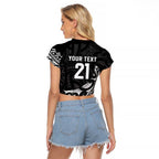 New Zealand Indigenous-Maori Rugby Custom Raglan Cropped T Shirt